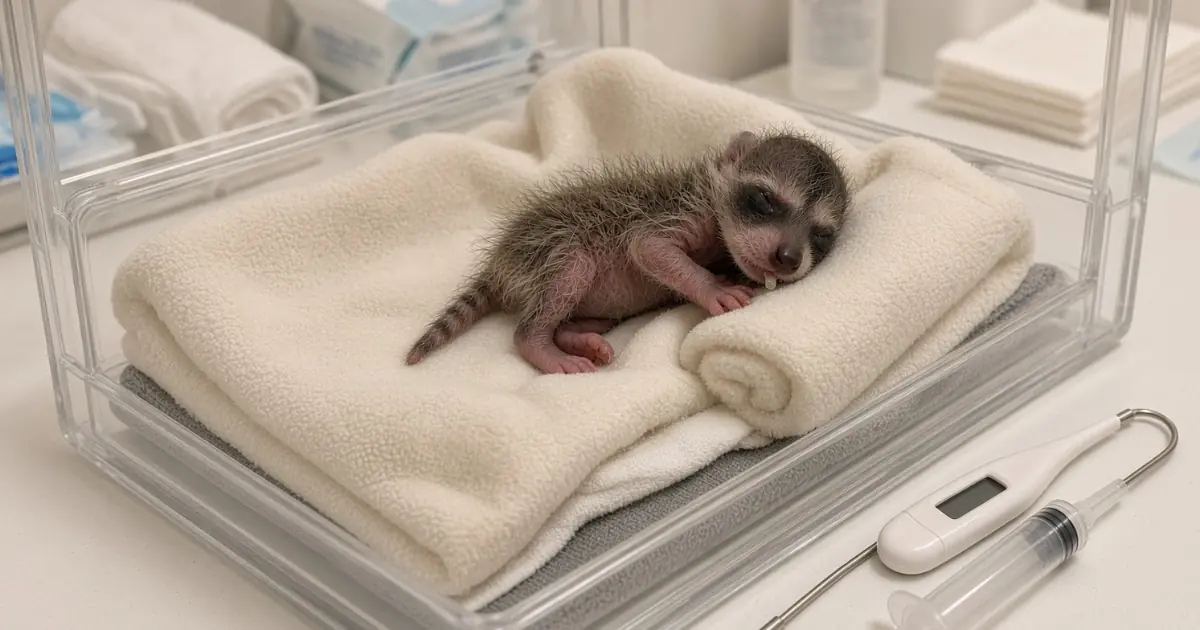 This Orphaned Raccoon Is So Young — For Now, Every Day at Rehab Is About Getting Him to Grow