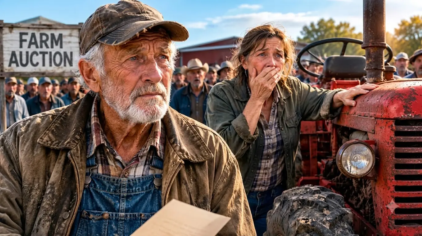 Millionaire Dressed Like a Poor Farmer at an Auction — Then He Saw a Widow Selling Her Last Tractor
