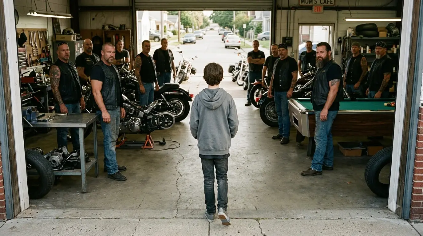 Boy With Bruised Face Asked Bikers 'Can I Work Here?' — Then 200 Bikers Stood Up For Him