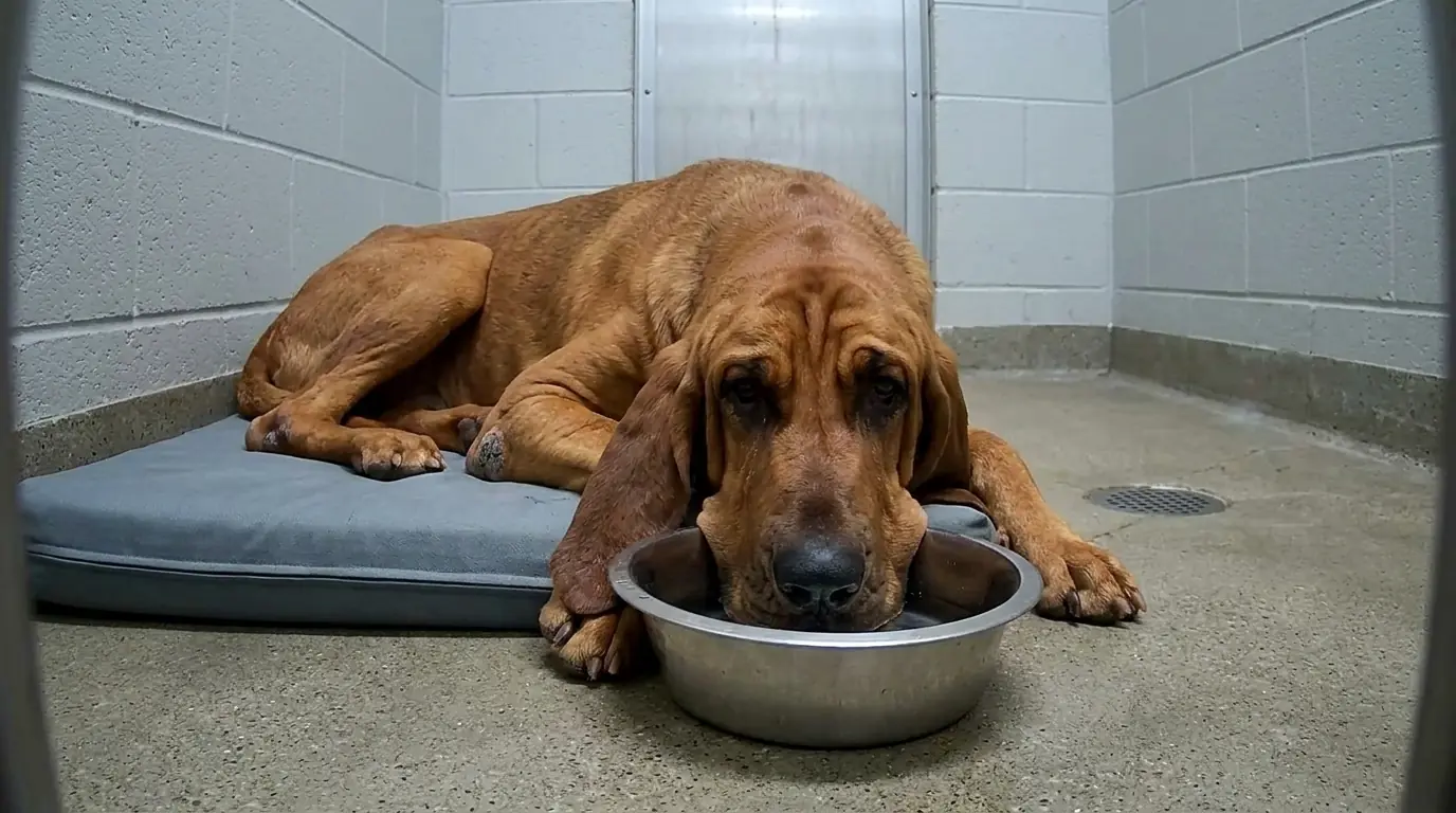 Every Night, Murphy Drags His Water Bowl Into Bed—Then Sleeps With His Chin Resting Inside It