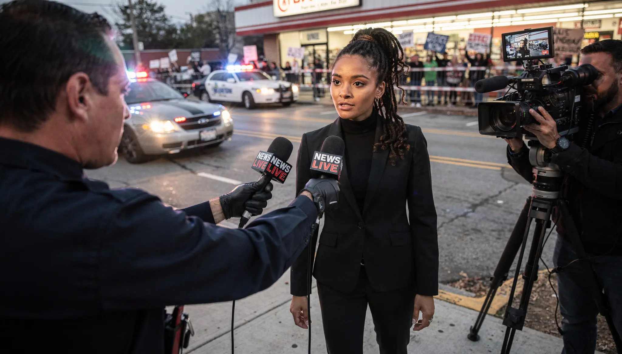 Officer Pushes Black Reporter During Live Broadcast — Suspended Within Hours