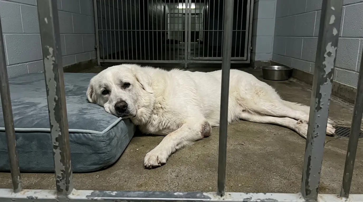 Daisy Has an Entire Orthopedic Bed—But Every Night, She Leaves Her Body on the Concrete and Rests Only Her Head on It