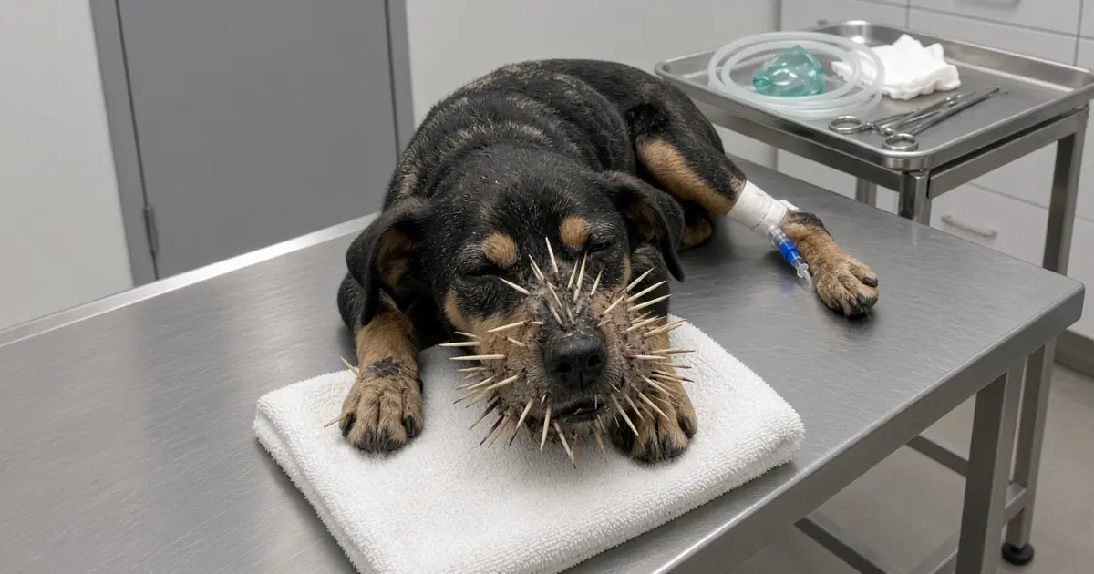 A Dog Was Found Covered in Porcupine Quills—The Swelling Was Already Threatening His Airway