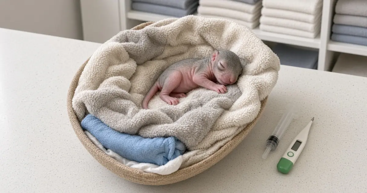 An Orphaned Squirrel Arrived Before His Eyes Had Even Opened — A Few Weeks Would Completely Change the Tiny Animal in This Nest