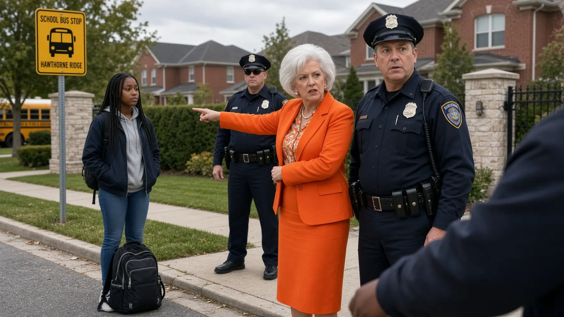 HOA Karen Tried to Have My Daughter Removed From the Bus Stop — She Had No Idea I Was the Police Chief
