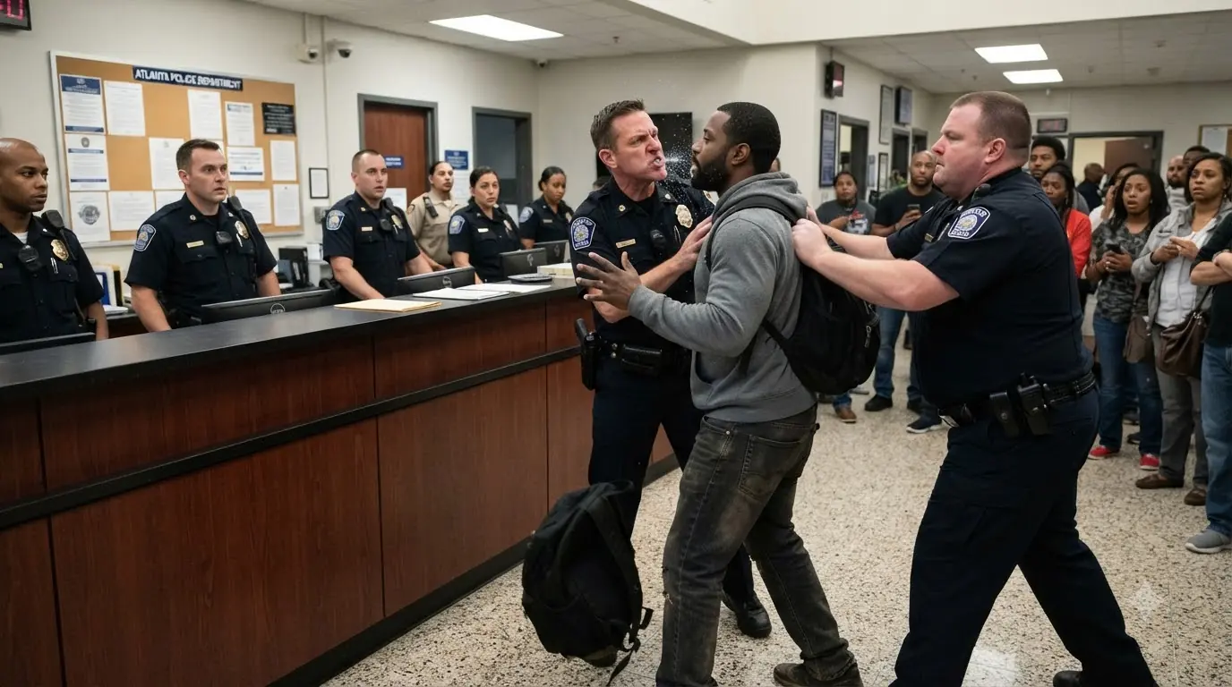 Two Sergeants Shamed a Man Inside Their Own Police Station — Then the Ceiling Cameras Sent Everything Outside the Building