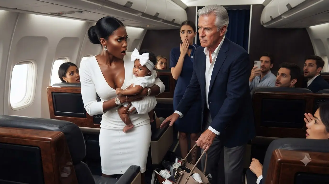 He Poured Water on Her Baby in First Class — Then the Crew Tablet Revealed She Was Taking His Chairmanship the Next Morning