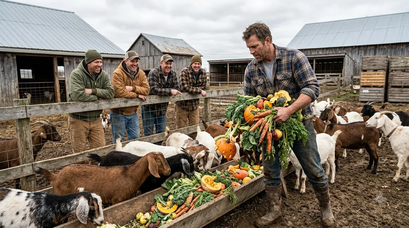 Everyone Laughed When He Fed Grocery Store “Trash” to His Goats — Then a Delivery Truck Revealed What He Had Been Building Beneath the Farm