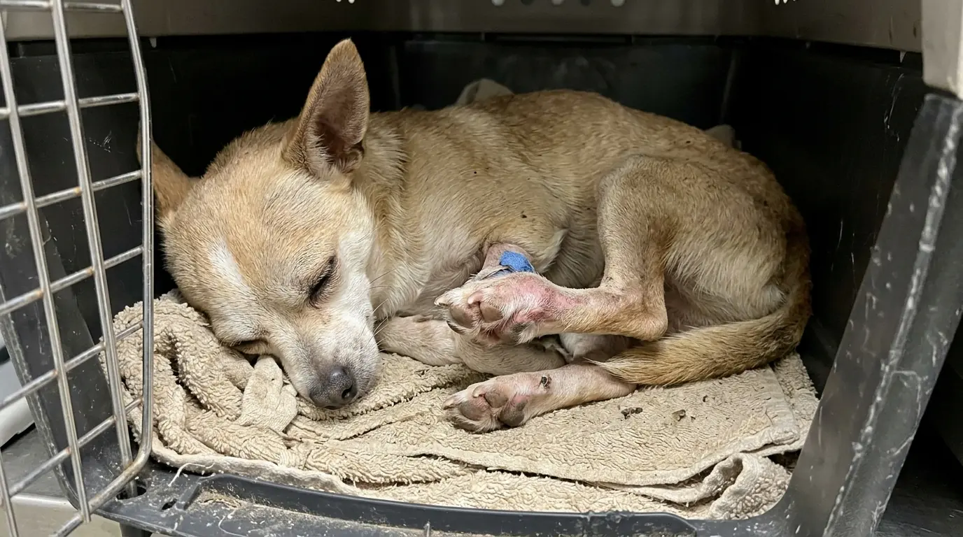 Pico Keeps His Injured Paw Pressed Against His Chest—Even When He Falls Asleep, He Still Won’t Let It Touch Anything