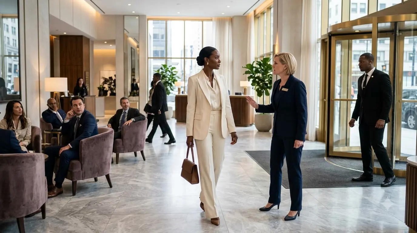 Hotel Manager Ordered a Woman Out of the Executive Lobby — Then Security Learned She Secretly Owned the Entire Hotel Group