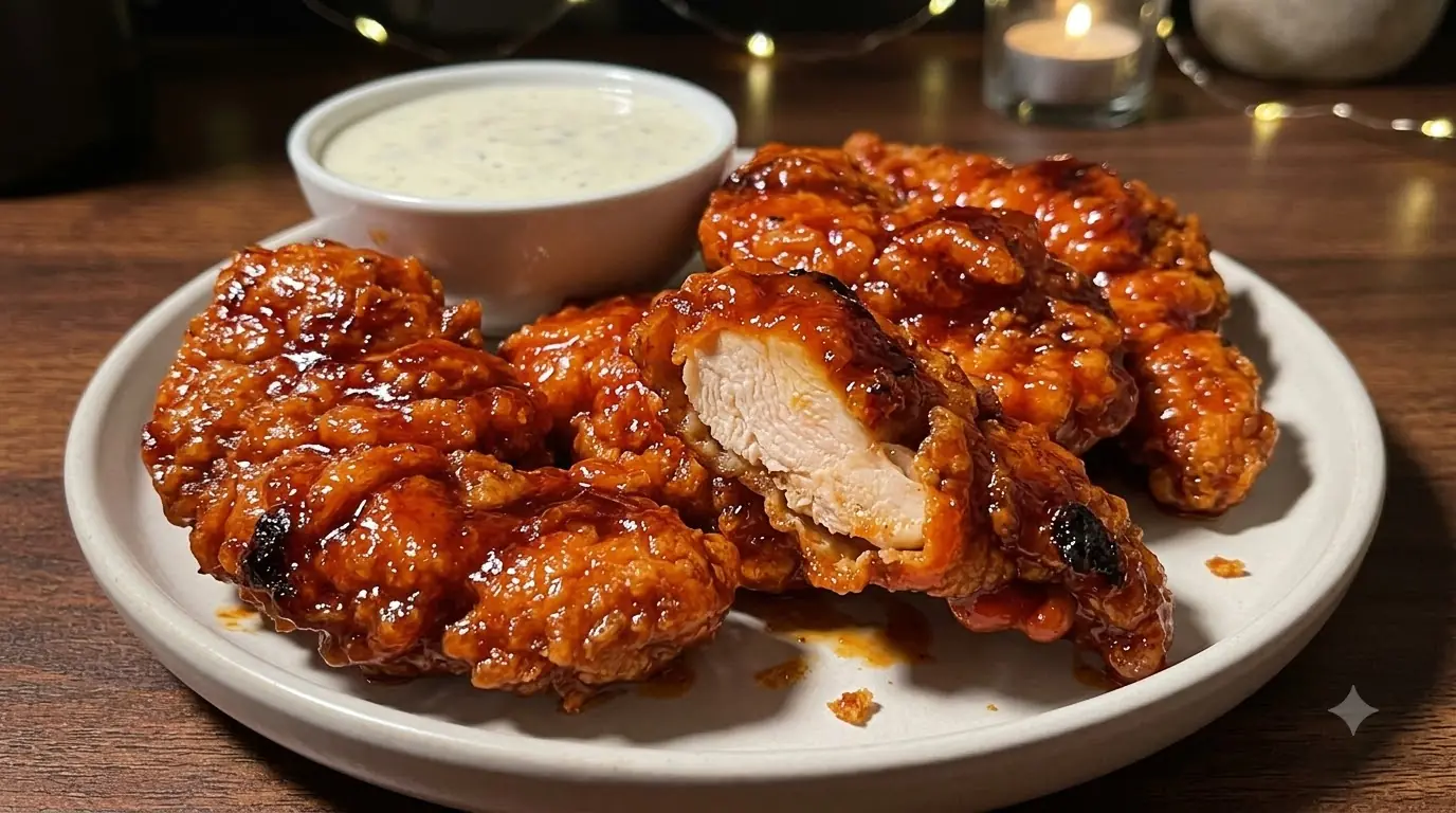 Crispy Honey BBQ Chicken Tenders – Crunchy, Sticky & Juicy
