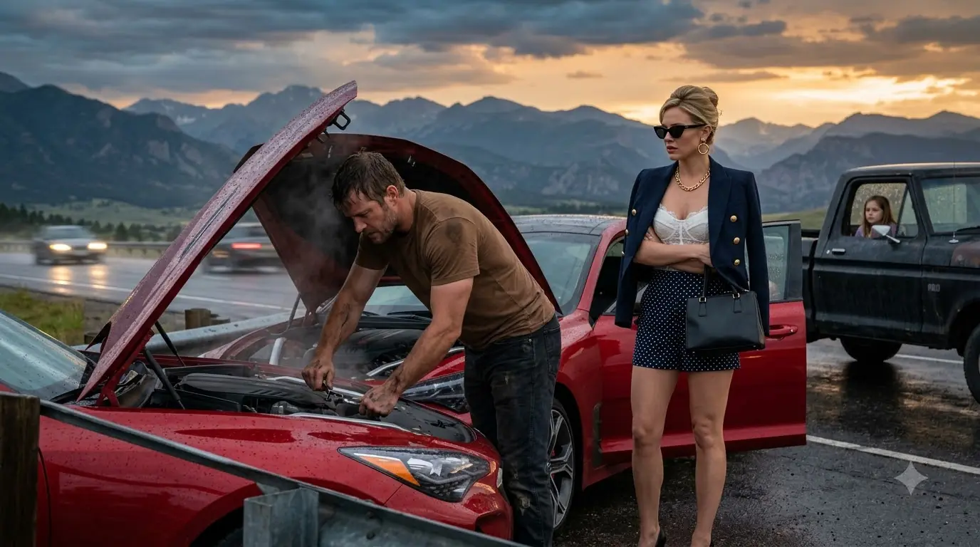 Single Dad Stopped to Fix a Millionaire CEO’s Broken Car — Then He Realized She Was the First Love Who Vanished Without Saying Goodbye