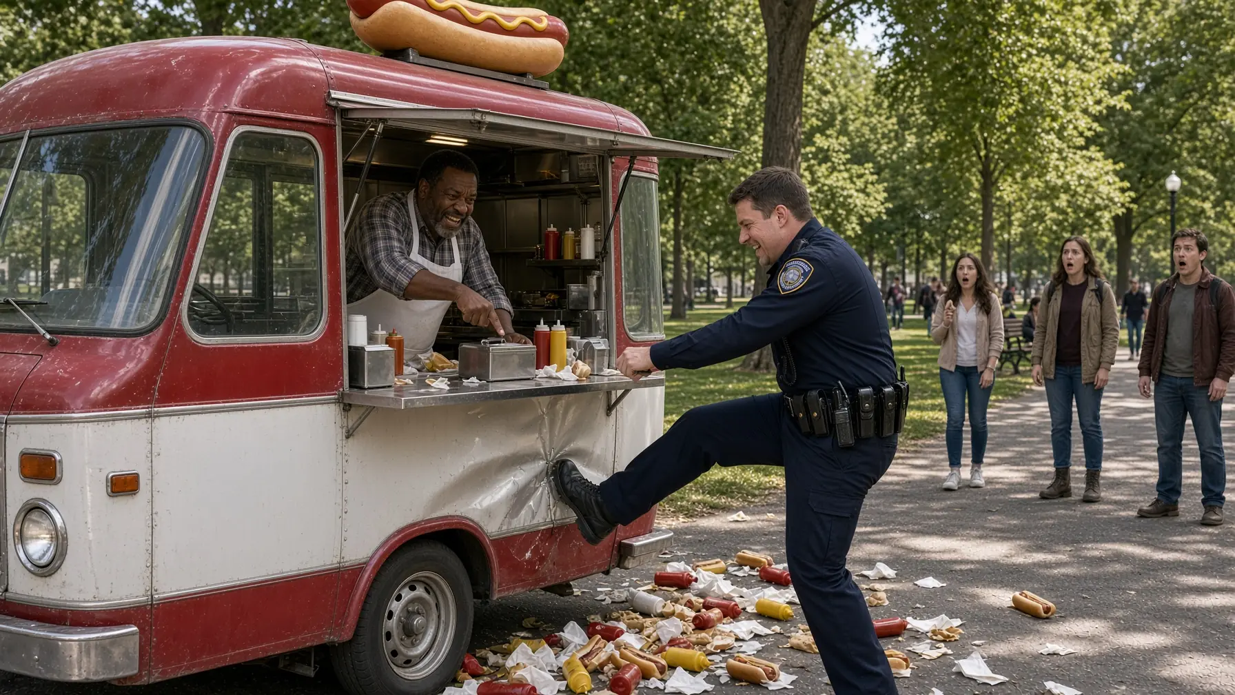 Two cops ate at his hot dog truck without paying — then one of them demanded the day’s cash