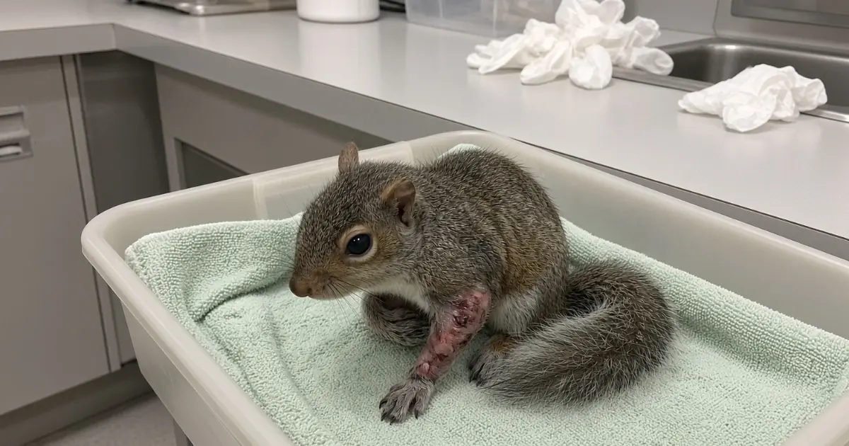 An Eastern Gray Squirrel Arrived Holding One Swollen Paw Against His Chest — We Didn’t Know If He Would Use It Normally Again