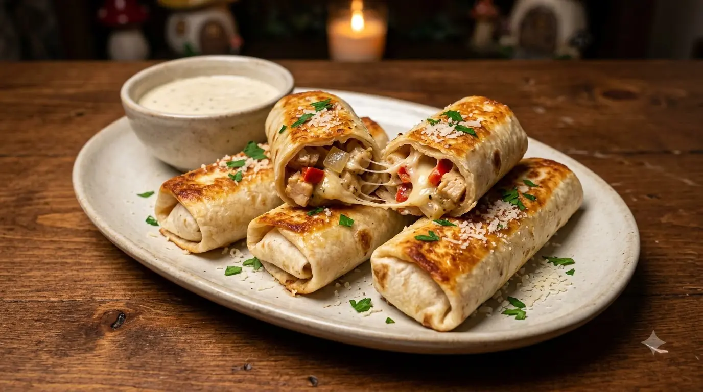 Crispy Garlic Parmesan Chicken Rolls – Creamy, Cheesy & Golden