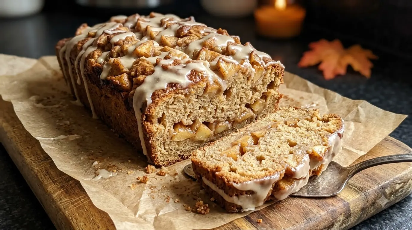 Apple Fritter Donut Loaf – Buttery, Cinnamon-Spiced & Glazed
