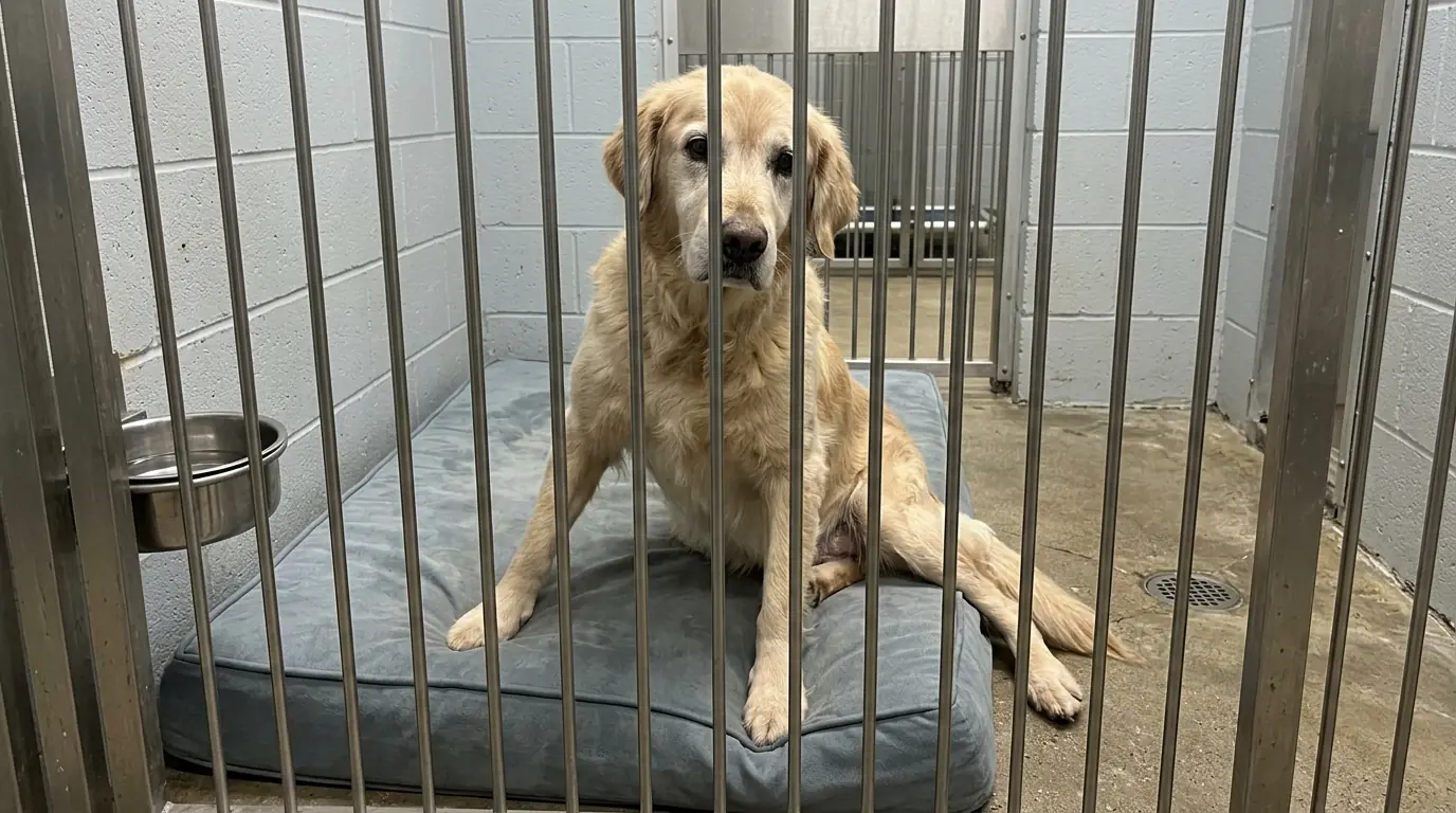 Sadie’s Back Legs Can Barely Hold Her Up—But Every Time Someone Stops at Her Kennel, She Forces Herself to Sit