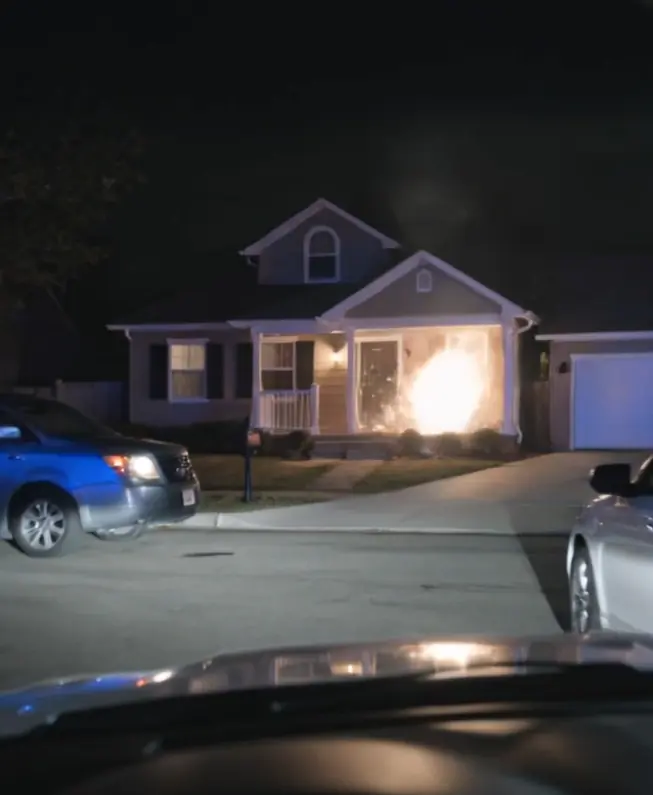 A Patrol Officer Saw A House Explode At Night — Then An Injured Woman Ran From The Smoke