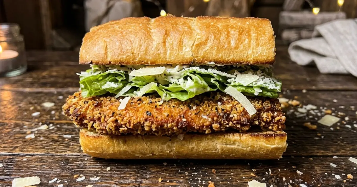 Crispy Chicken Caesar Sandwich – Crunchy, Creamy & Loaded with Parmesan