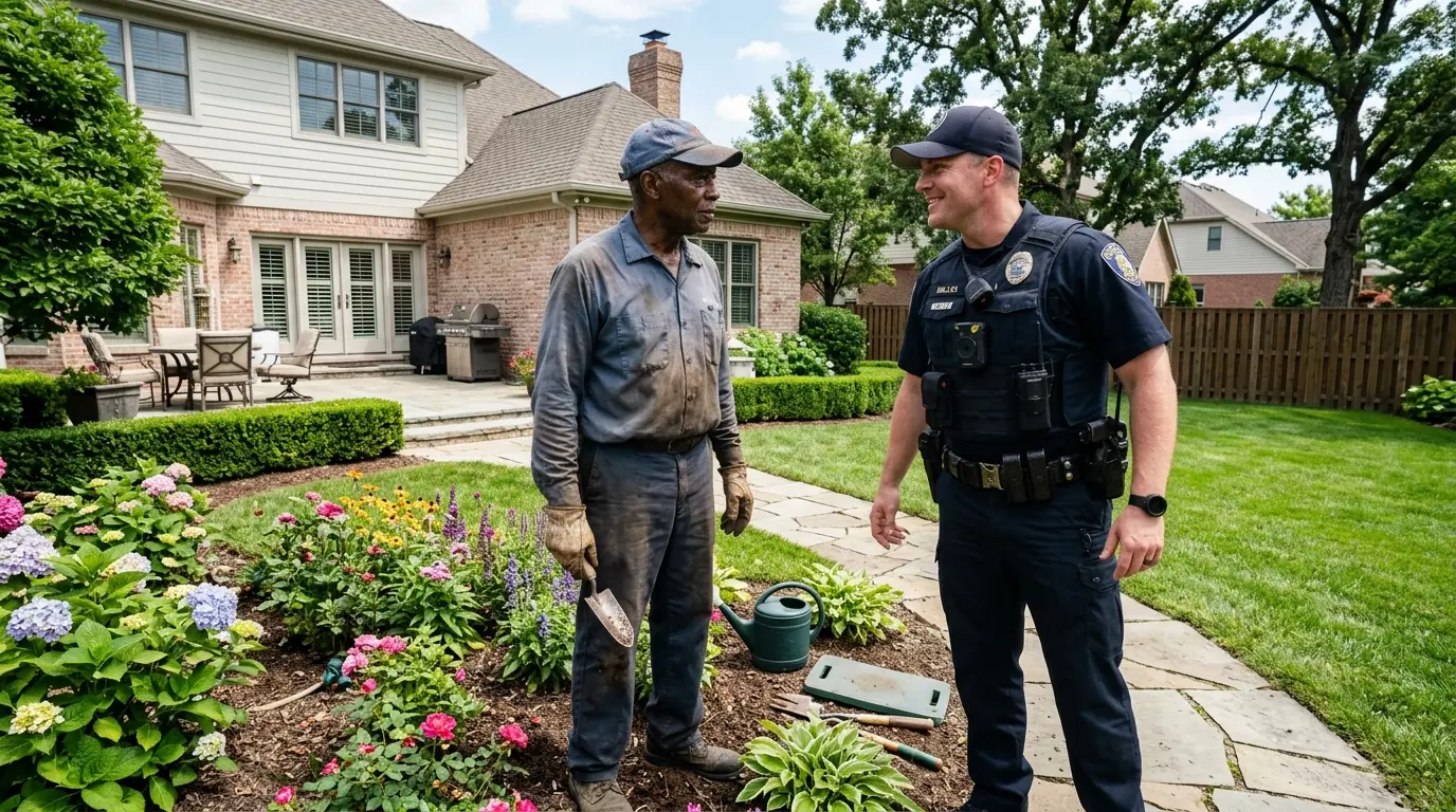 Cop Harasses Retired Lawyer While Doing Yard Work — Costs Him $80OK and a Jail Sentence