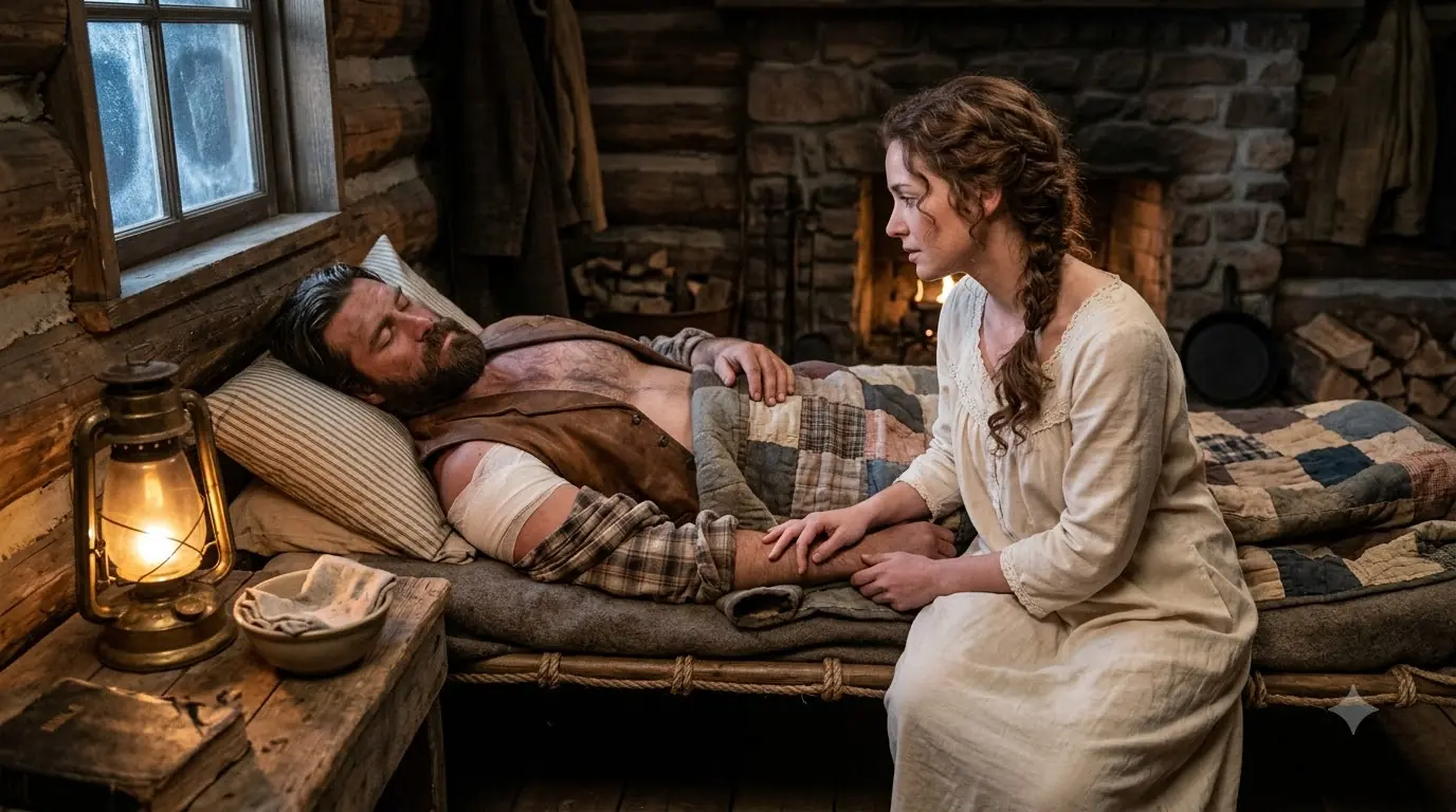 She Prayed Beside the Wounded Cowboy Thinking He Was Asleep — Then He Had Heard Enough to Ask for Something She Never Expected