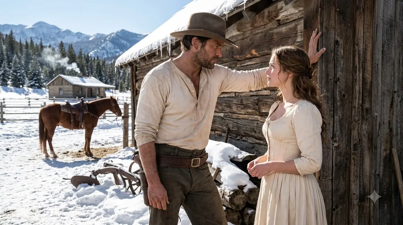 The Lonely Widow Let a Giant Cowboy Sleep in Her Barn During a Blizzard — Then He Admitted He Had Been Searching for Her Long Before They Ever Met