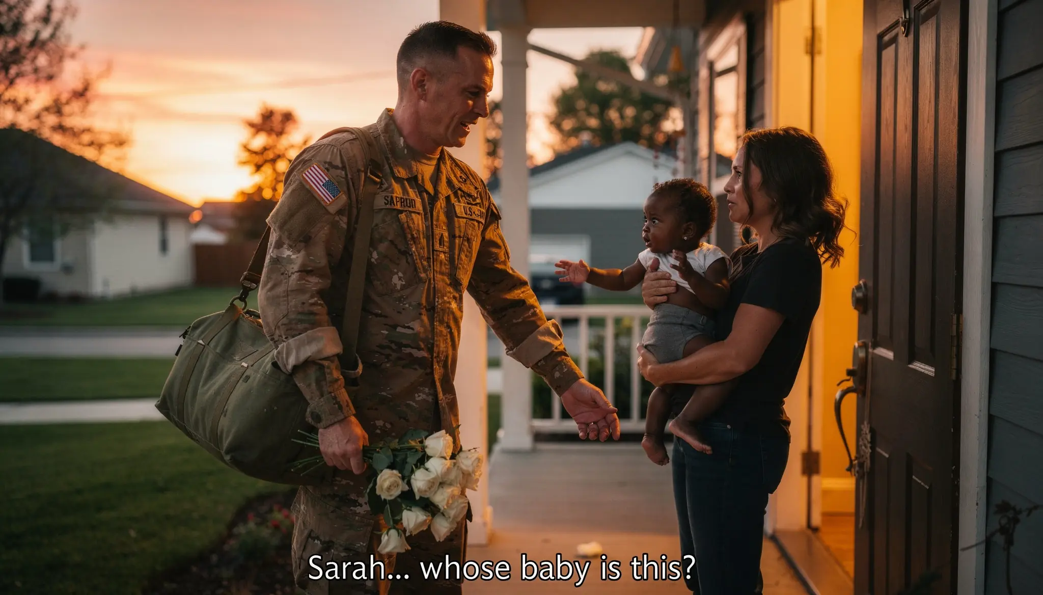 The Soldier Came Home After Three Years Away — Then His Wife Opened the Door Holding a Baby