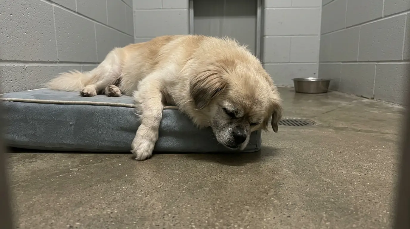 Mochi Falls Asleep With His Head Hanging Off the Bed—Then Wakes Just Before His Face Reaches the Floor