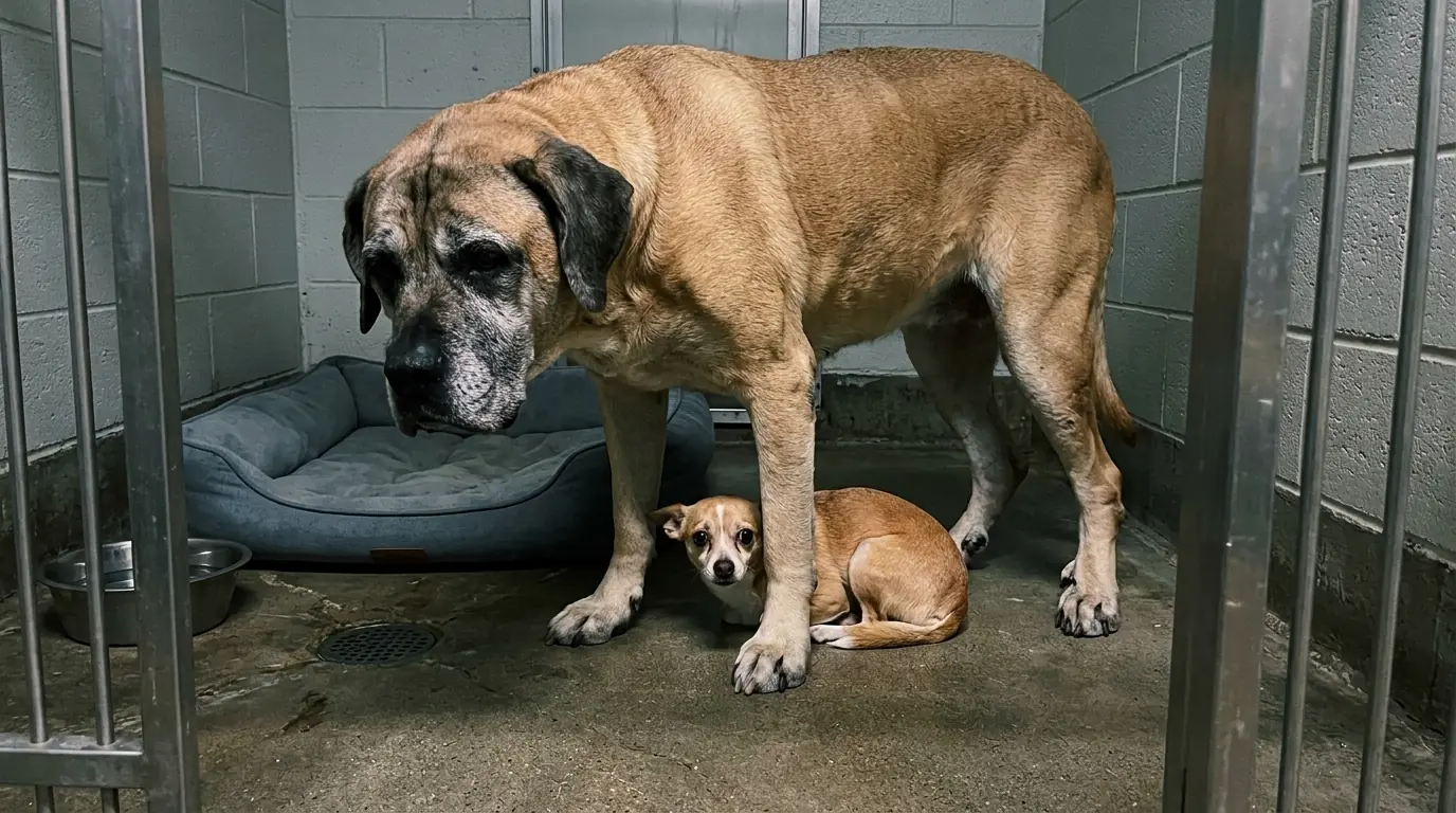 Pepper Is Calm All Day—But the Moment the Lights Go Out, She Crawls Completely Under Moose and Won’t Come Out