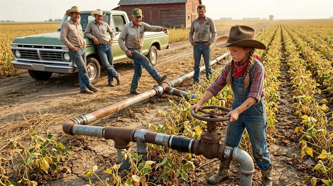 Farmers Gave a 10-Year-Old Their Broken Irrigation Pipes as a Joke — Then She Opened One Valve Above a Dying Soybean Field