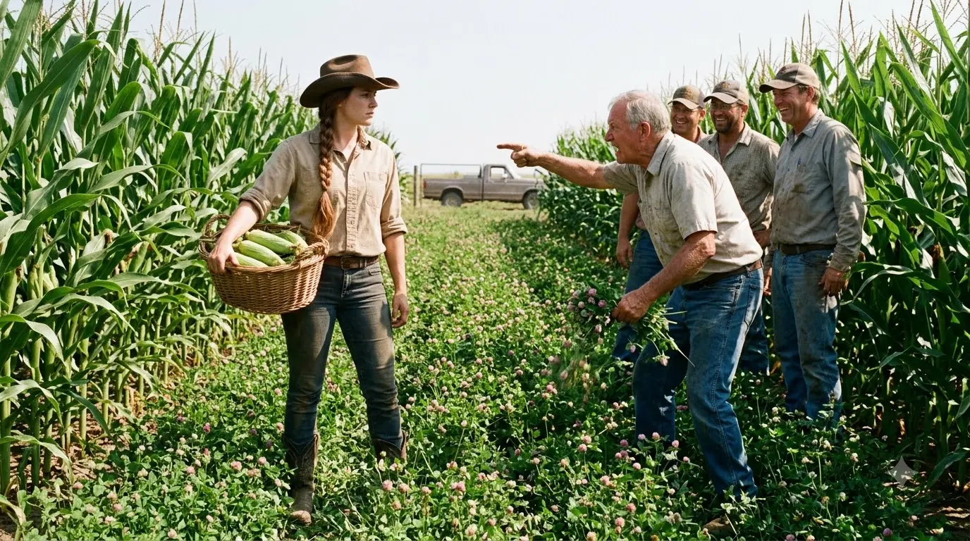They Shamed the Farmer for Planting Clover Between the Corn — Then the Drought Left Her Field Standing Alone
