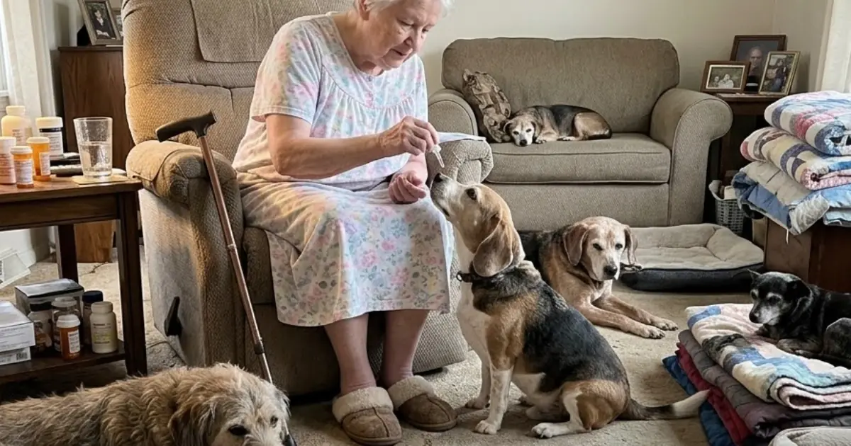 At 77, Evelyn said yes to one old beagle nobody wanted.  Ten years later, the shelter still calls her whenever a senior dog has nowhere obvious to go.