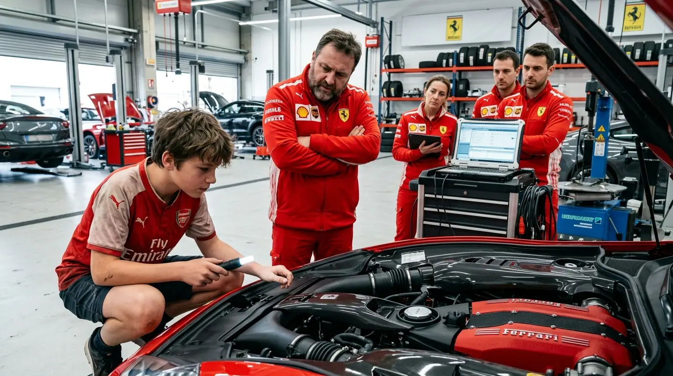 The Billionaire CEO Spent Millions on Ferrari Repairs With No Results — Until the Janitor’s Son...