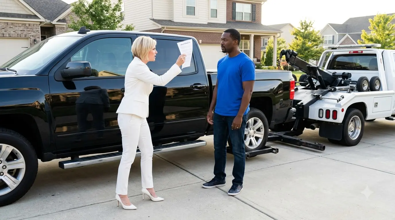 HOA President Hired a Tow Truck to Seize a Homeowner’s Pickup — Then the Driver Asked Who Owned the Towing Company