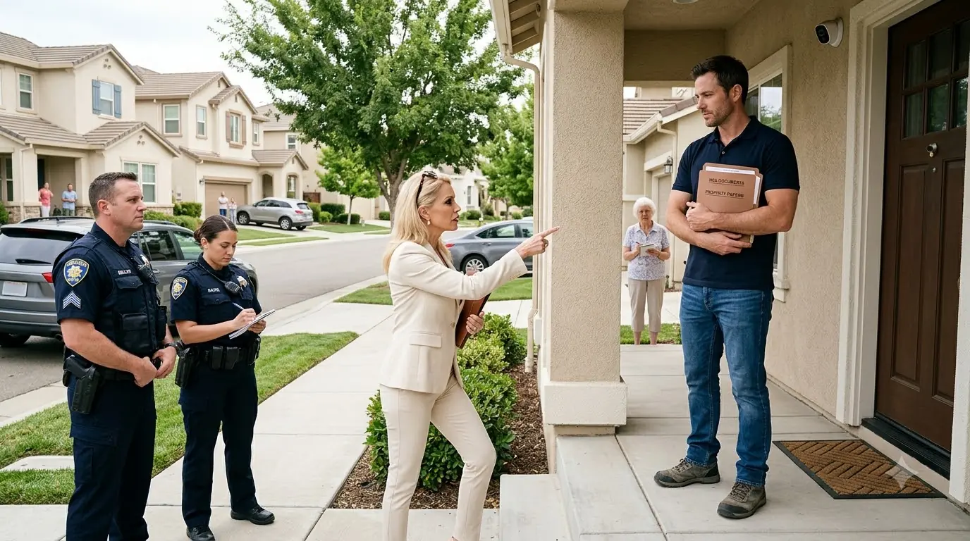 HOA Karen told The Police To Arrest Me For Not Letting Her Inside My Own House — Then Realized Who I Was