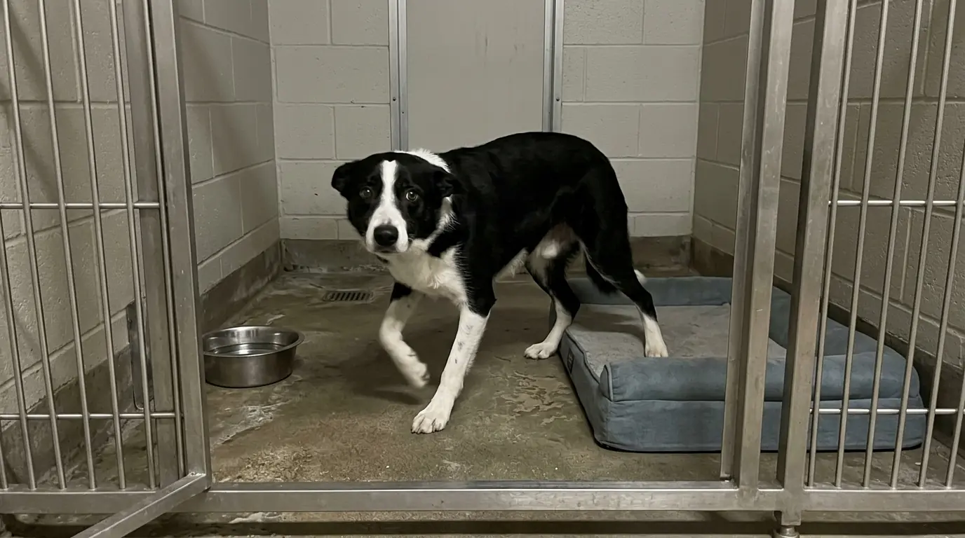 Finn Walks Normally All Day—But the Moment the Kennel Lights Go Out, He Starts Moving Backward Until He Finds a Wall