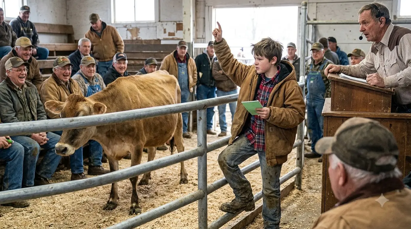 They Laughed When an 8-Year-Old Bid $350 on a Cow Nobody Wanted — Then He Pointed at One Hoof and Silenced the Auction