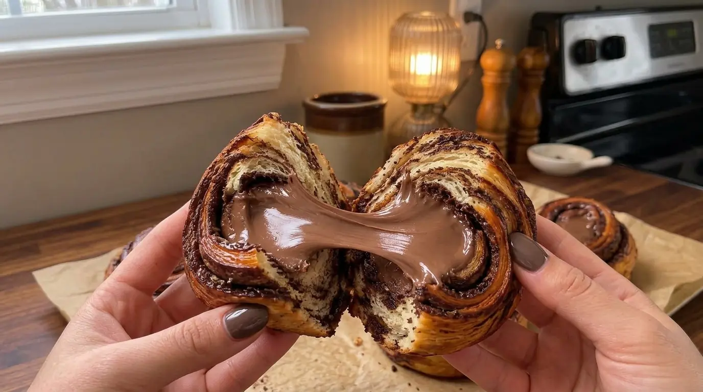 Crunchy Cocoa Nutella Brioche Muffins – Flaky, Chocolatey & Soft Inside