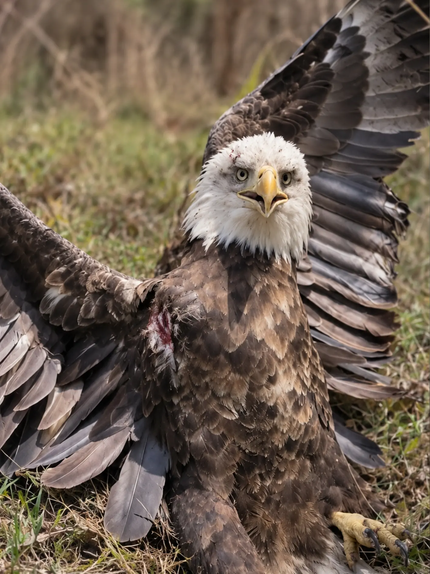 Bald Eagle Found Flapping Helplessly on the Ground — Residents Step In After It Tries Again and Again but Cannot Take Flight
