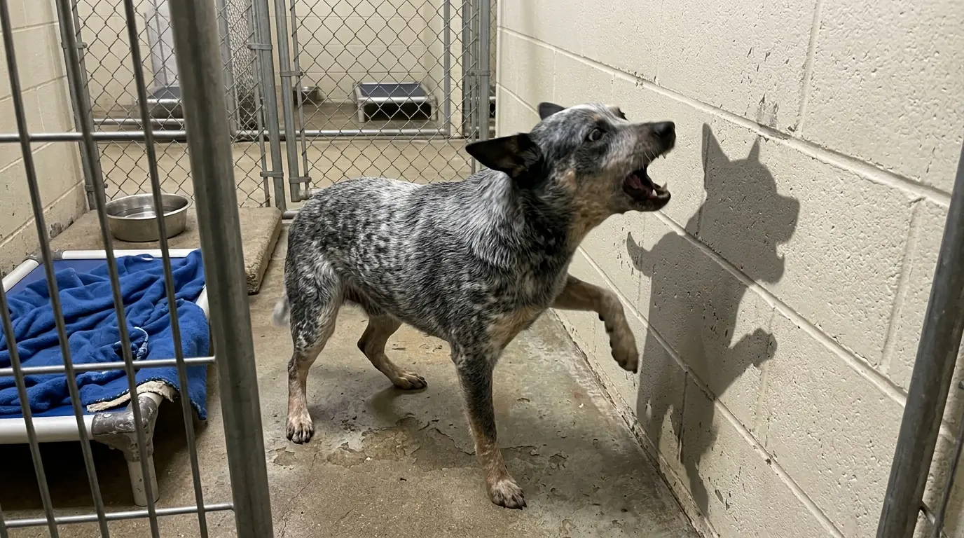 Jax Chases His Own Shadow When the Kennel Lights Flicker—Then Hides Long After It Disappears