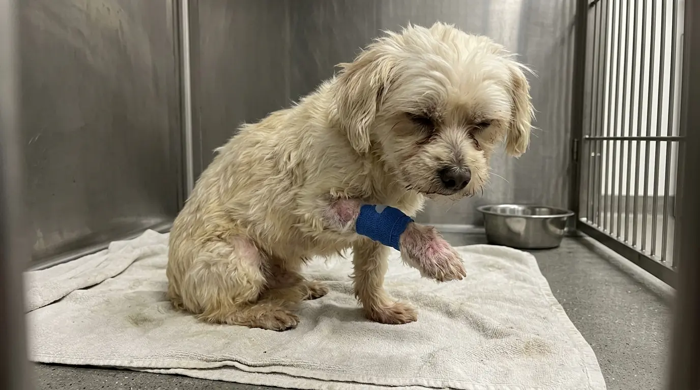 Gizmo Falls Asleep Sitting Up With His Injured Paw in the Air—Then Wakes the Instant It Touches the Floo