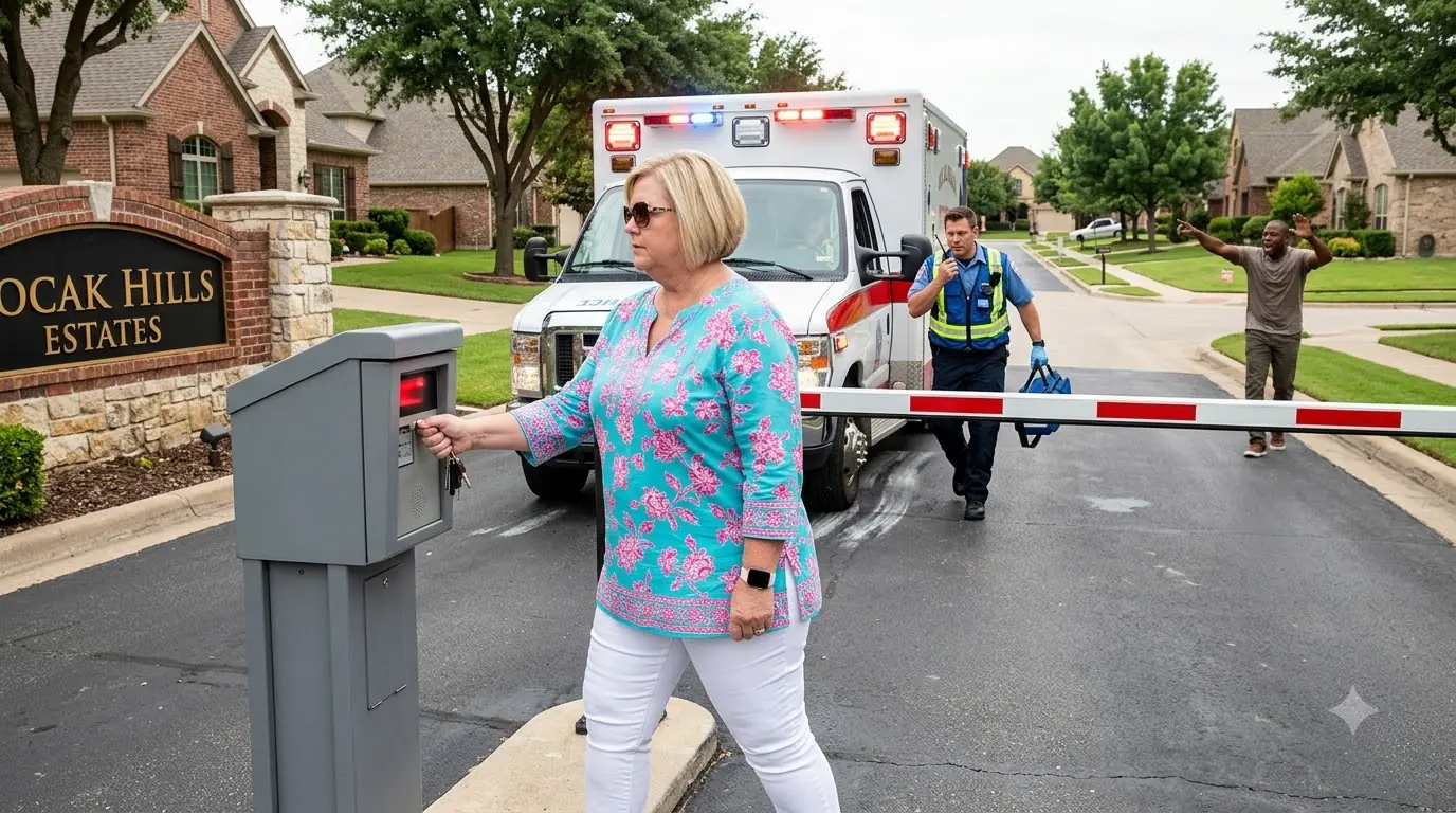 She Locked an Ambulance Outside the Gate — Then the Emergency Override Logged Every Button She Pressed