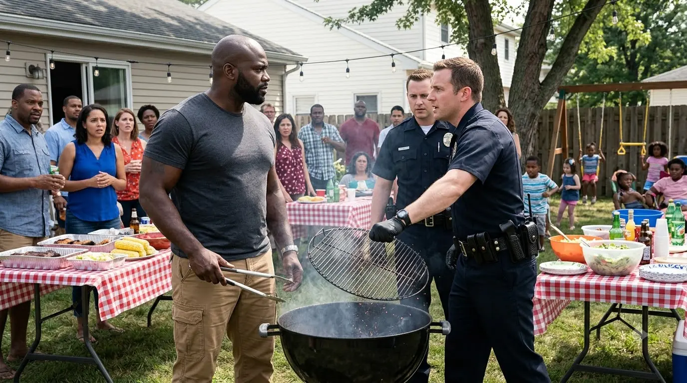 Cops Shamed a Big Man at His Own BBQ — Then the Captain Walked Through the Gate