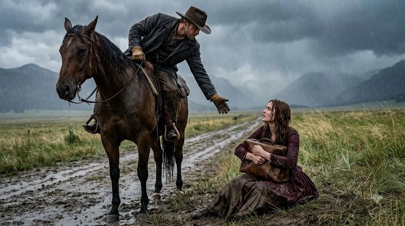 Lone Cowboy Found an Abandoned Mail-Order Bride in the Storm — Not Knowing Love Was All She Had Left