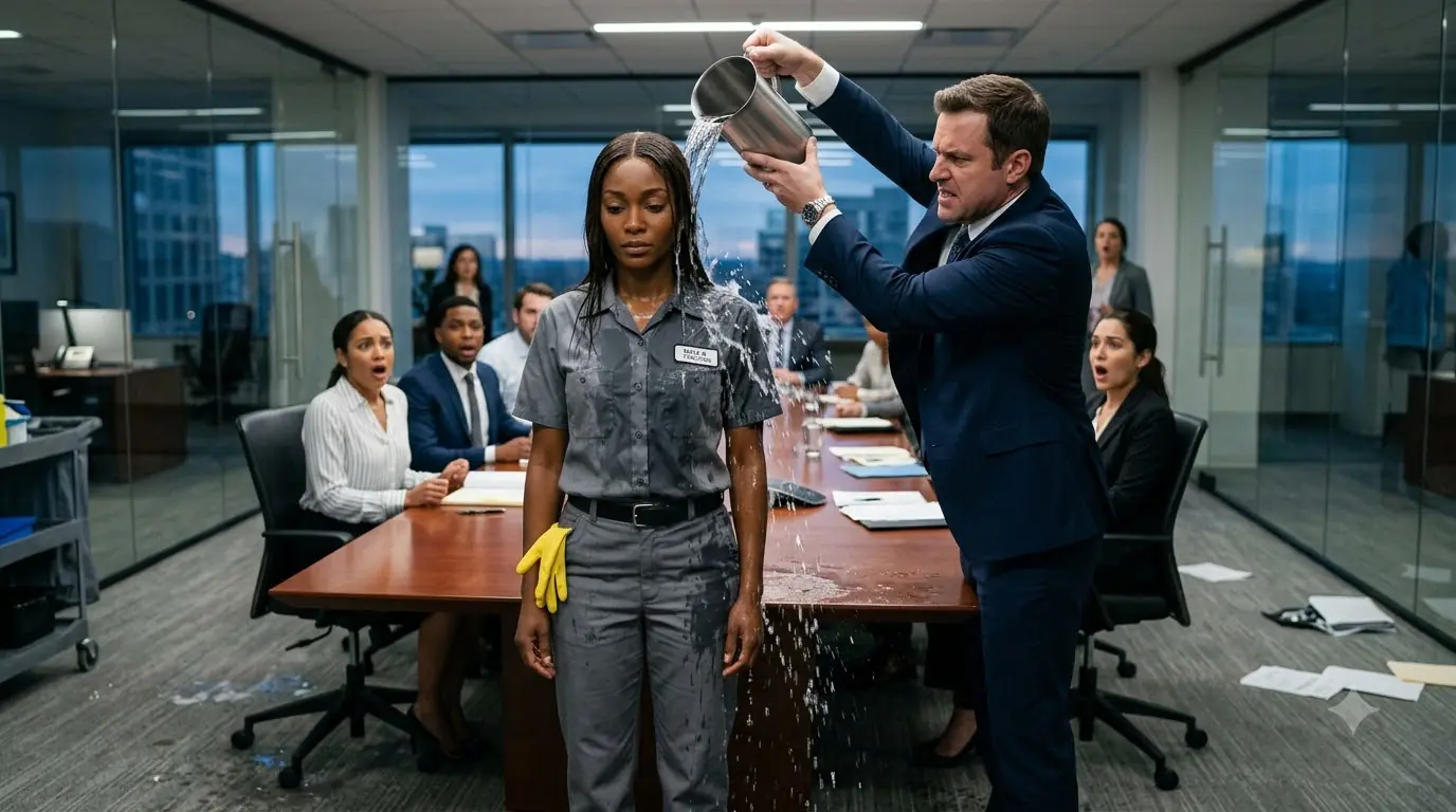 White Manager Poured Water on a Woman in Janitor Clothes — She Was the Undercover CEO
