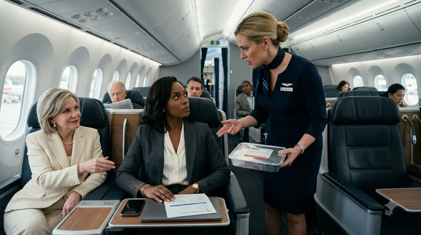 A CEO Had Business Class Meal Snatched For White Passenger — Crew Firing Triggered That Very Night
