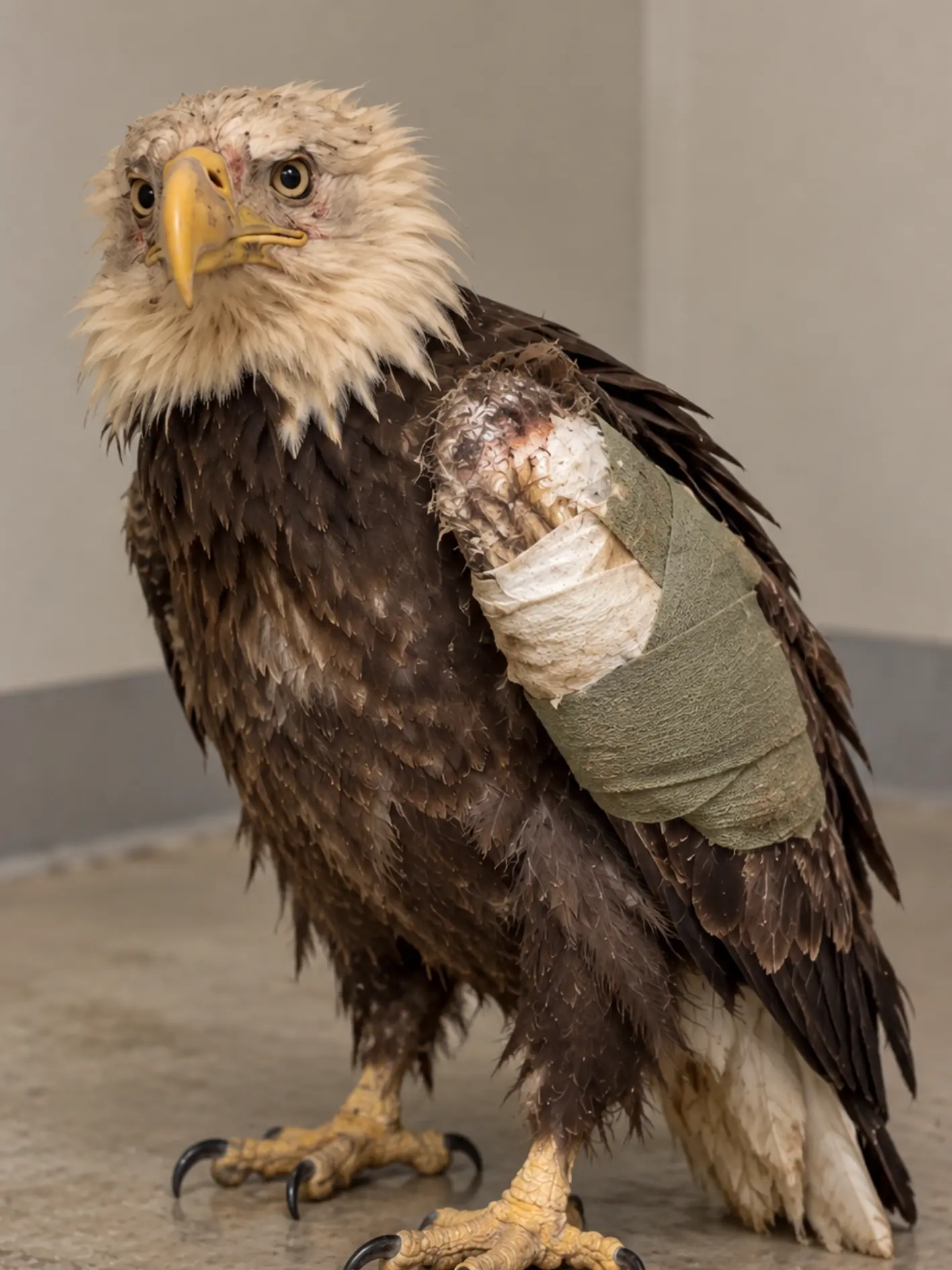 Bald Eagle Struck by a Vehicle Along a Rural Highway — X-Rays Reveal a Serious Wing Fracture, but the Bird Still Has a Chance to Fly Again