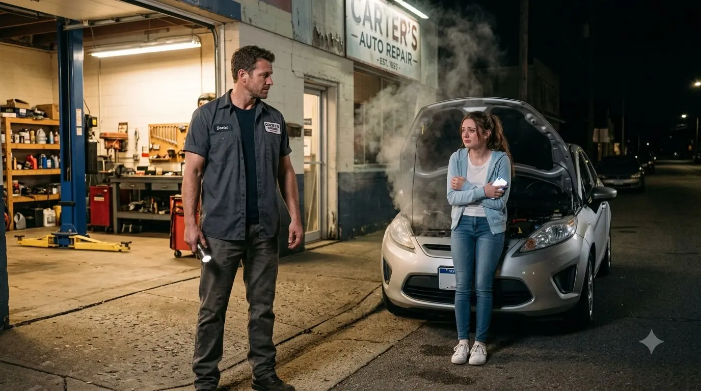 The Single Dad Mechanic Helped A Crying Teen For Free — The Next Day, A Woman Came To Find Him