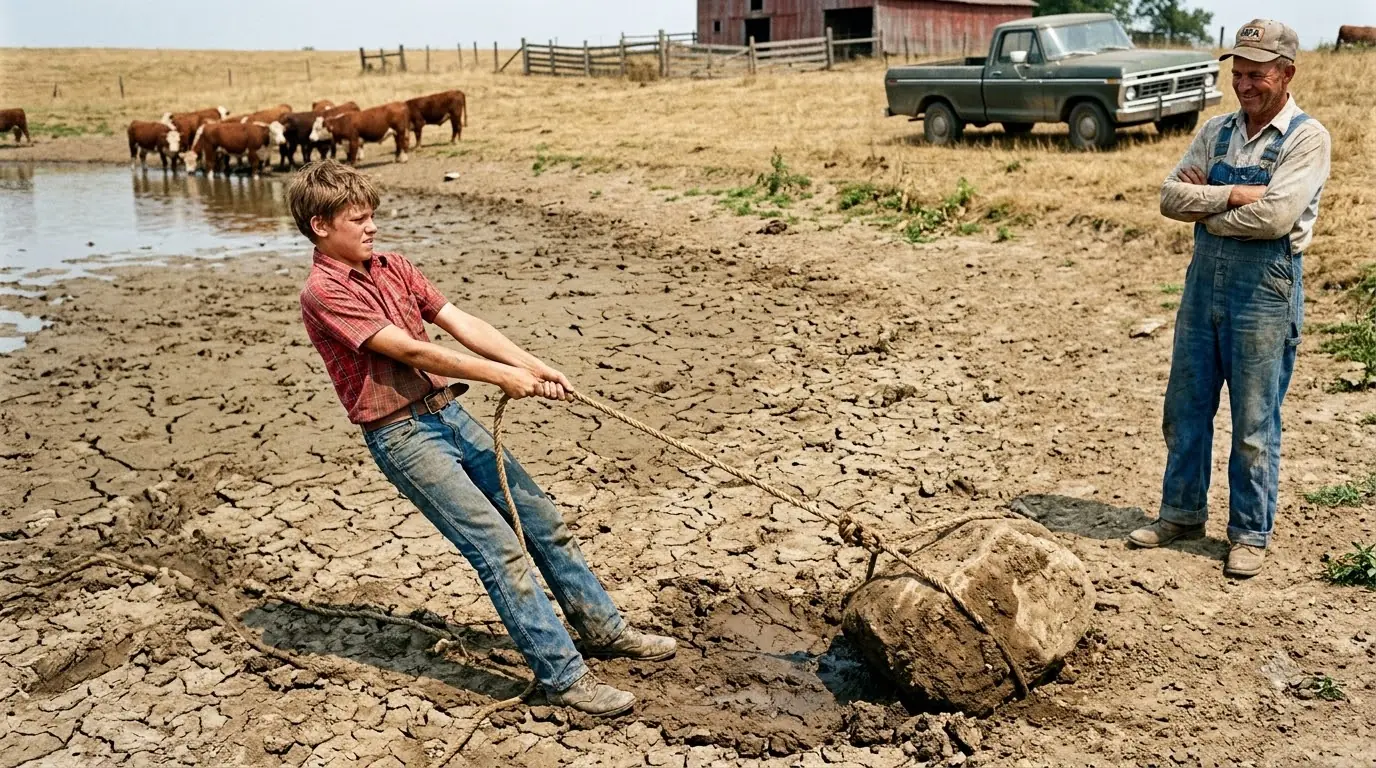 A Little Boy Pulled a Rope From the Farm Pond — Then the Water Started to Rise