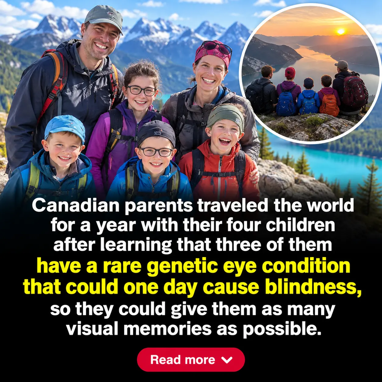 Parents Take Their Four Children Around the World After Learning Three Could Lose Their Sight